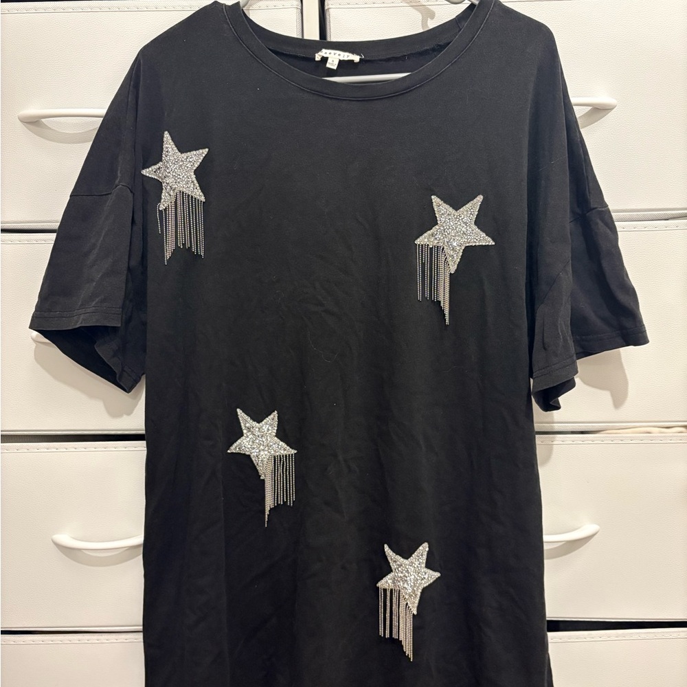 Black Star Embellished Dress